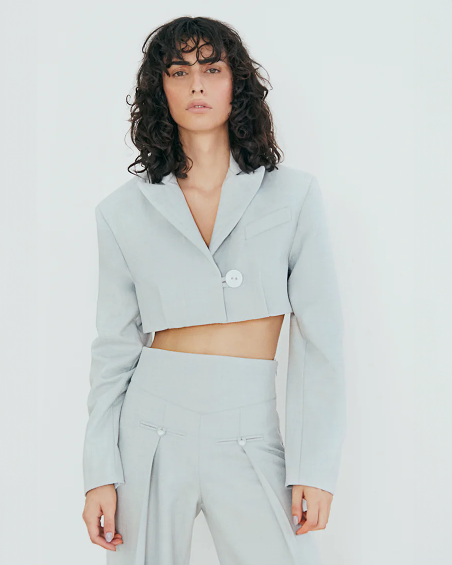 Luciano Mint Crop Blazer
