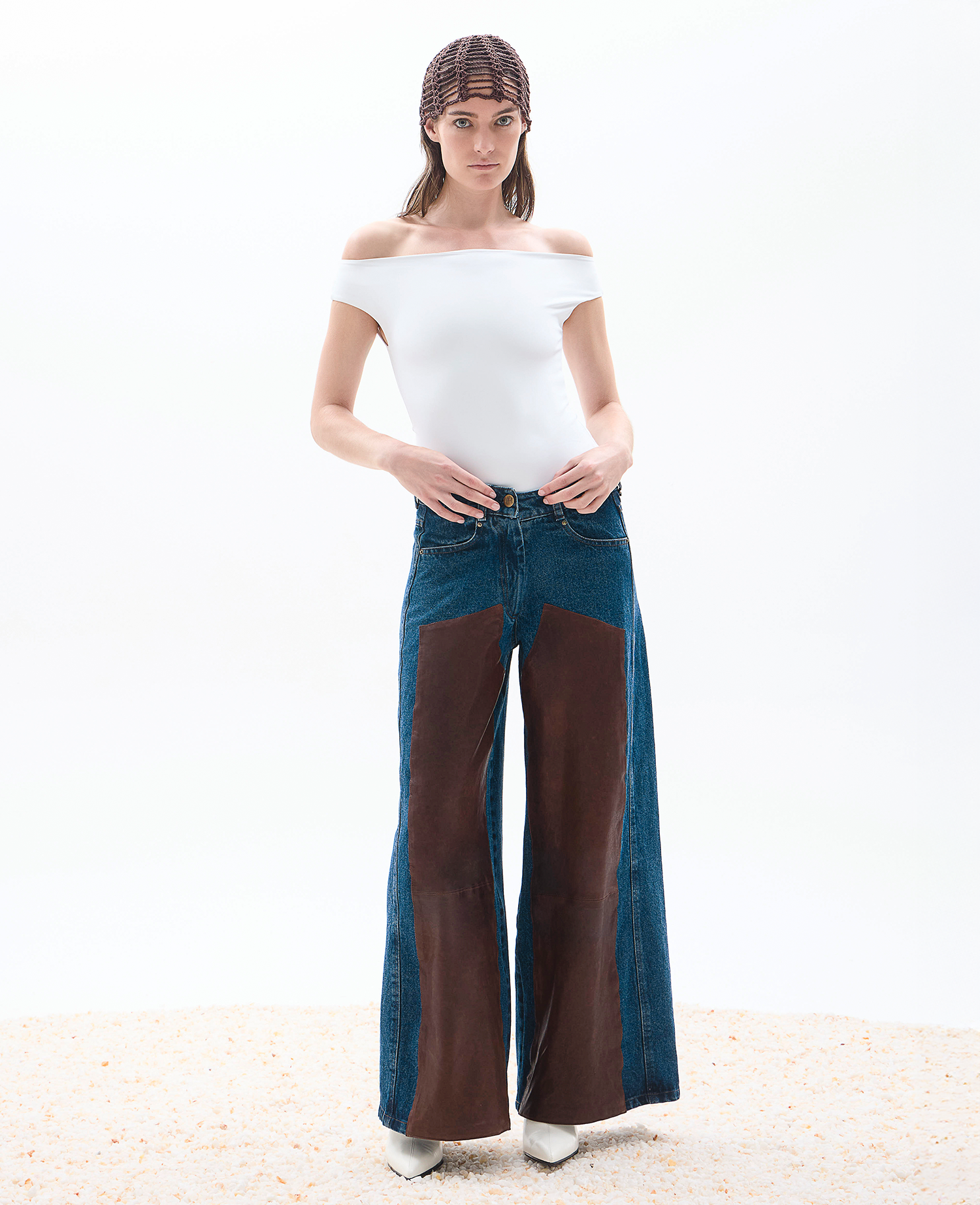 Belloto Leather Jeans - Dark Blue