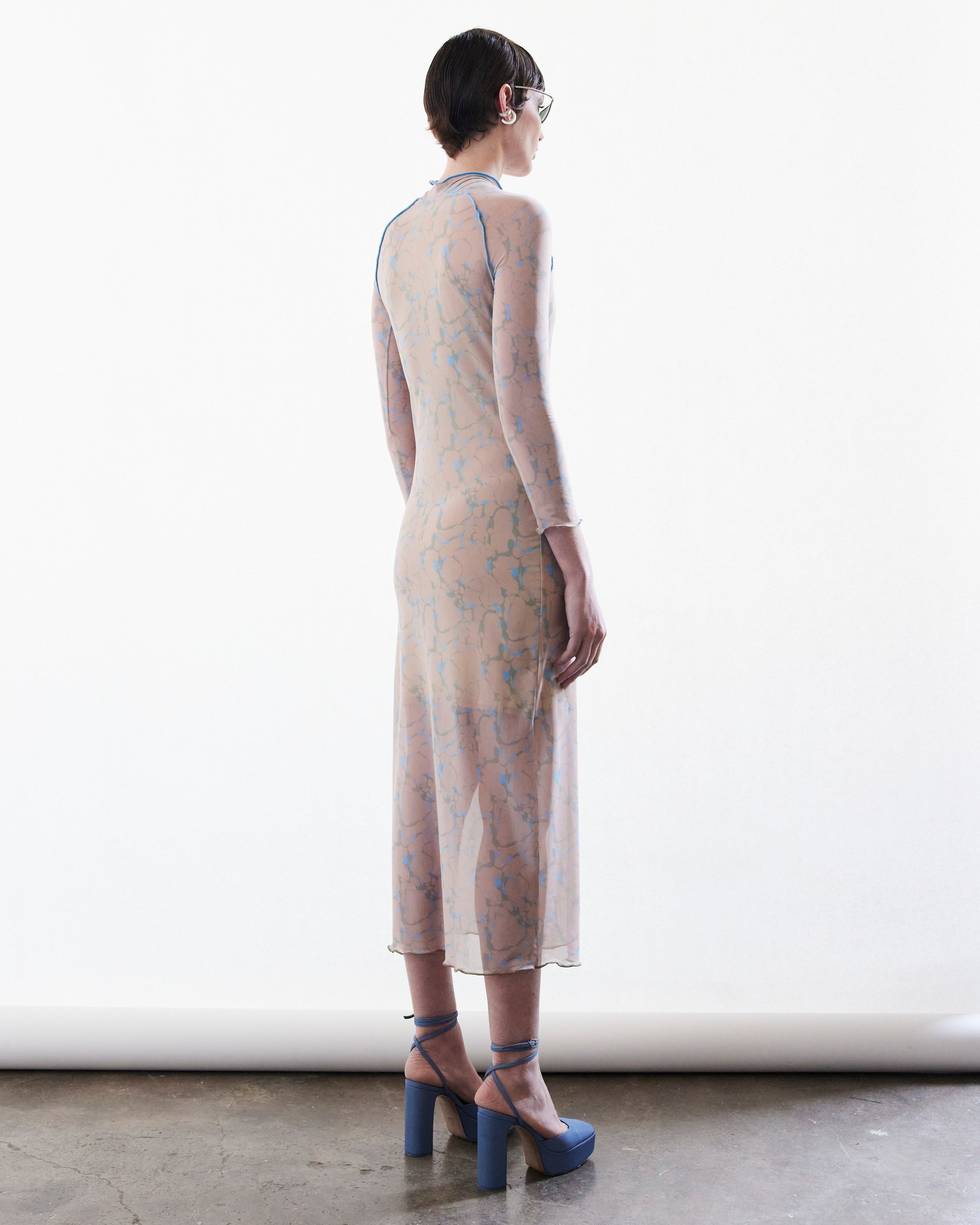 Waikato Light Blue & Light Green Print Dress