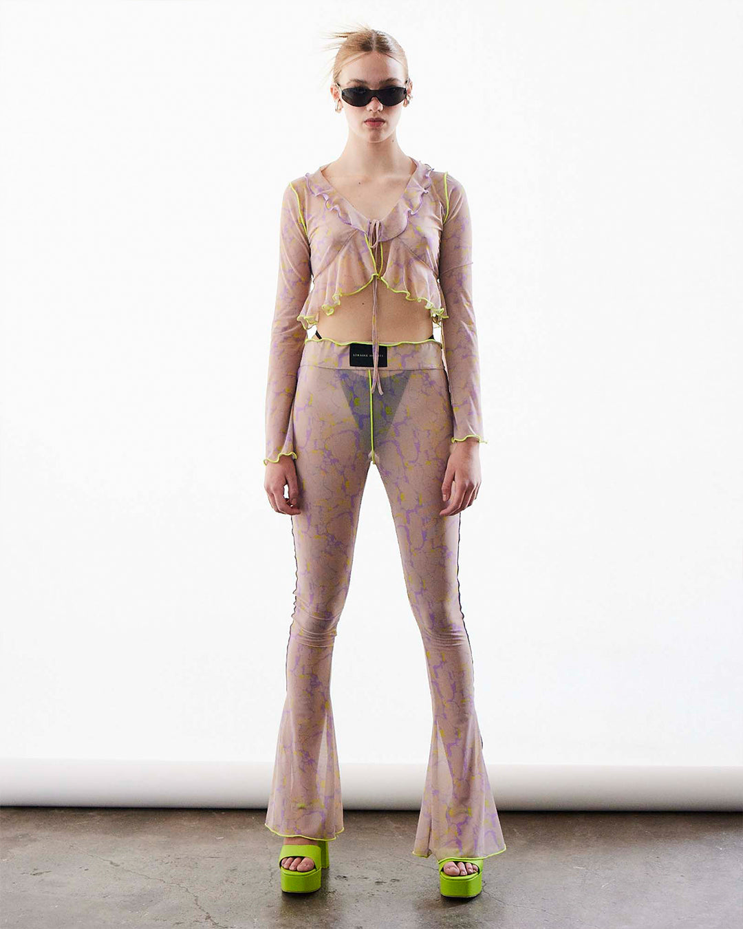 Urubamba Lime & Lilac Print Pants