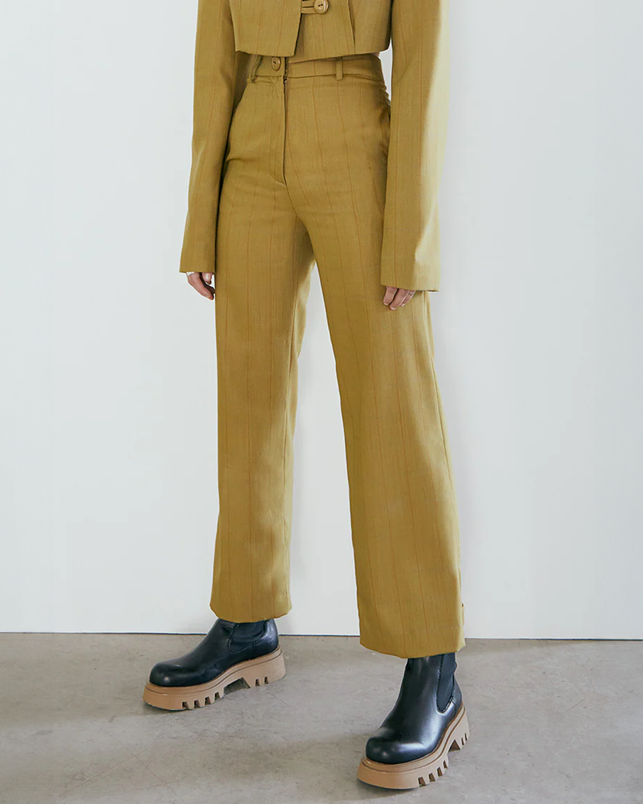 Millo Trouser Mustard tartán