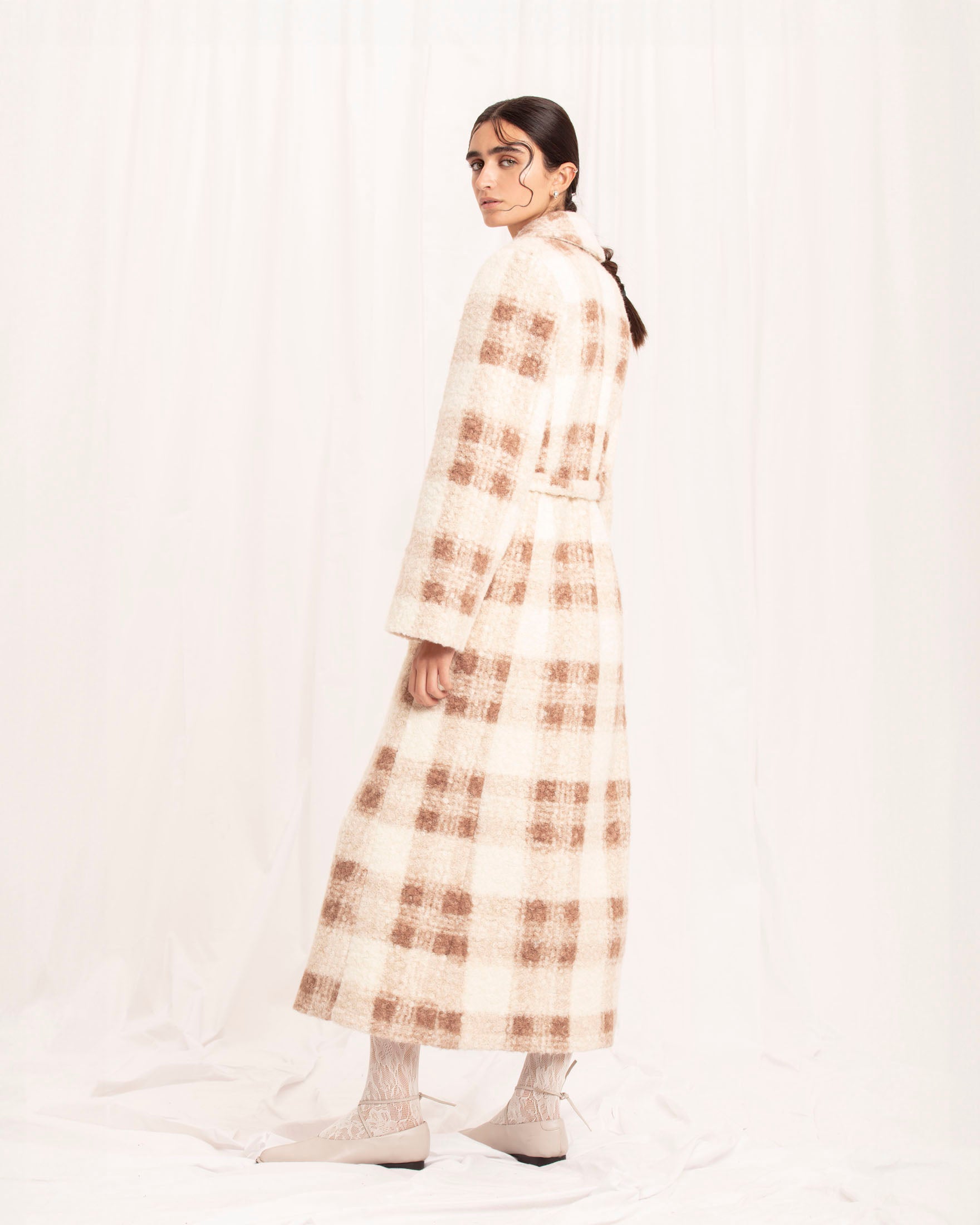 IMMEDIATE DELIVERY / Peggy Coat Cream Tartan