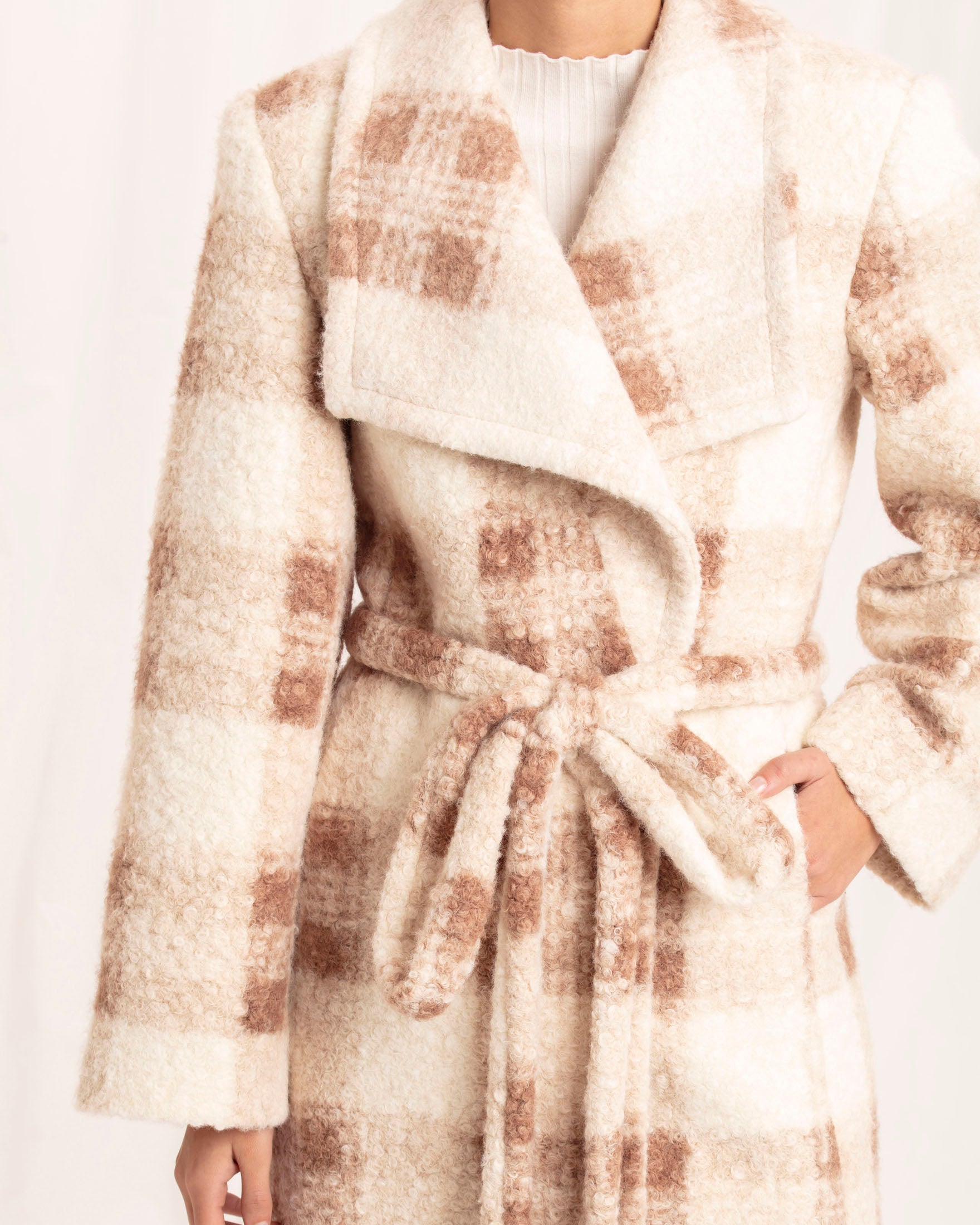 IMMEDIATE DELIVERY / Peggy Coat Cream Tartan