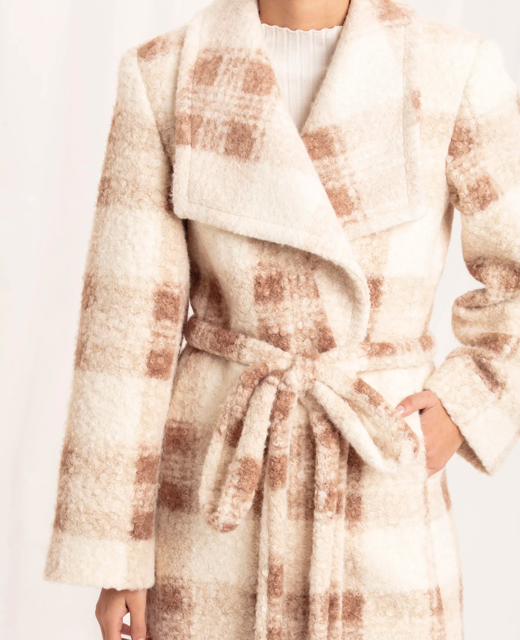 IMMEDIATE DELIVERY / Peggy Cream Tartan Coat