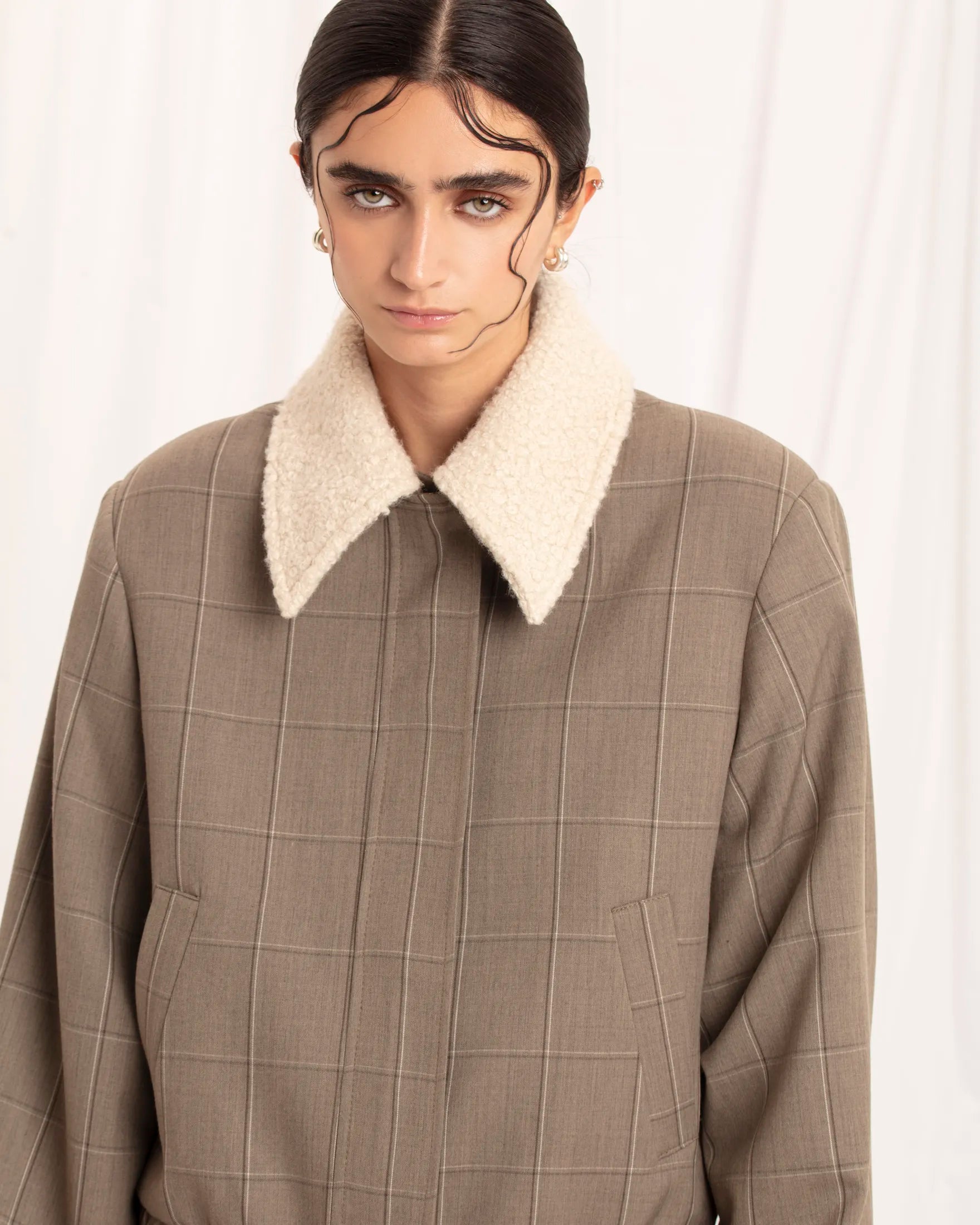 PRE-ORDER / Virginia Taupe Tartan Jacket