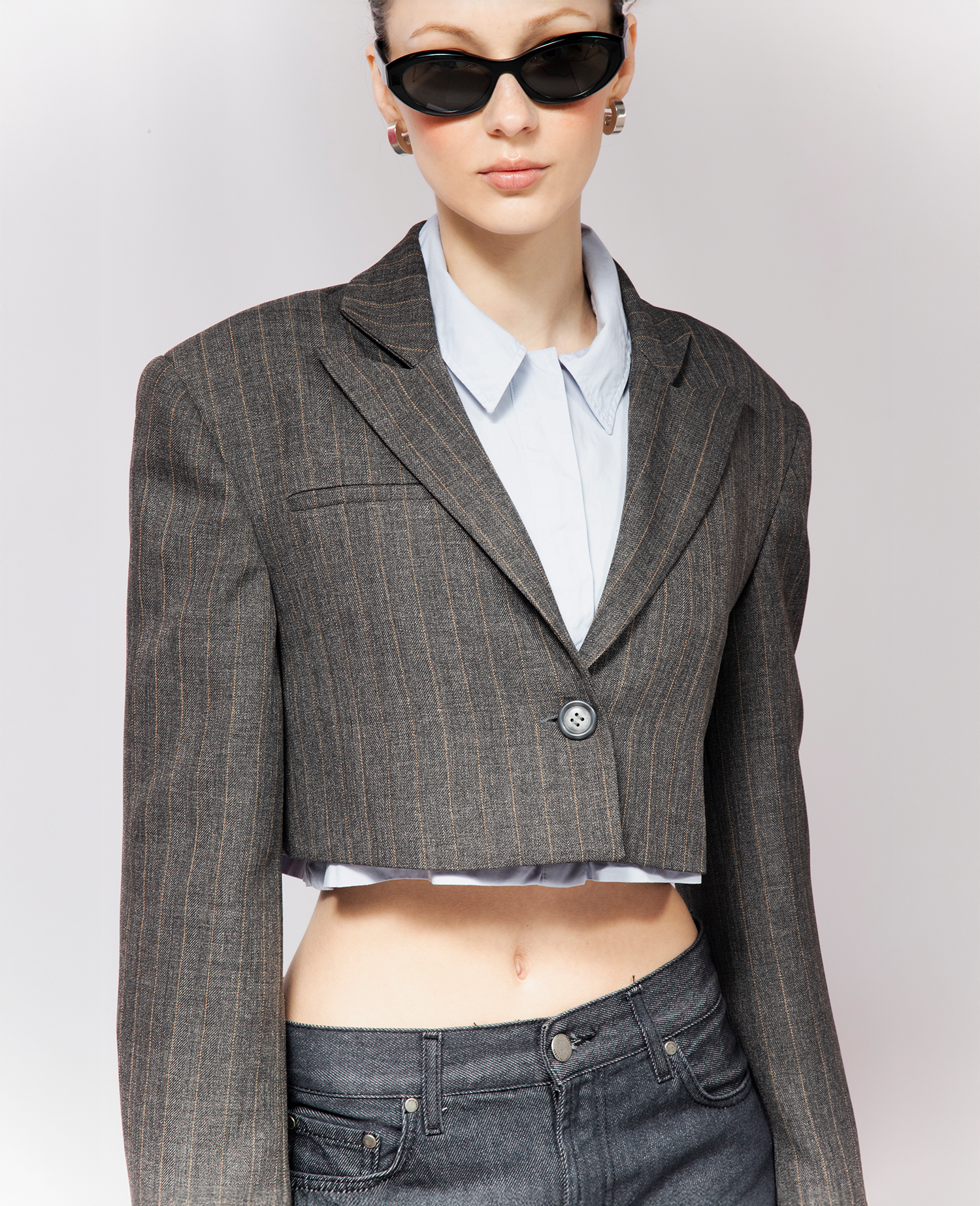 IMMEDIATE DELIVERY / Crop Blazer Elise Gray