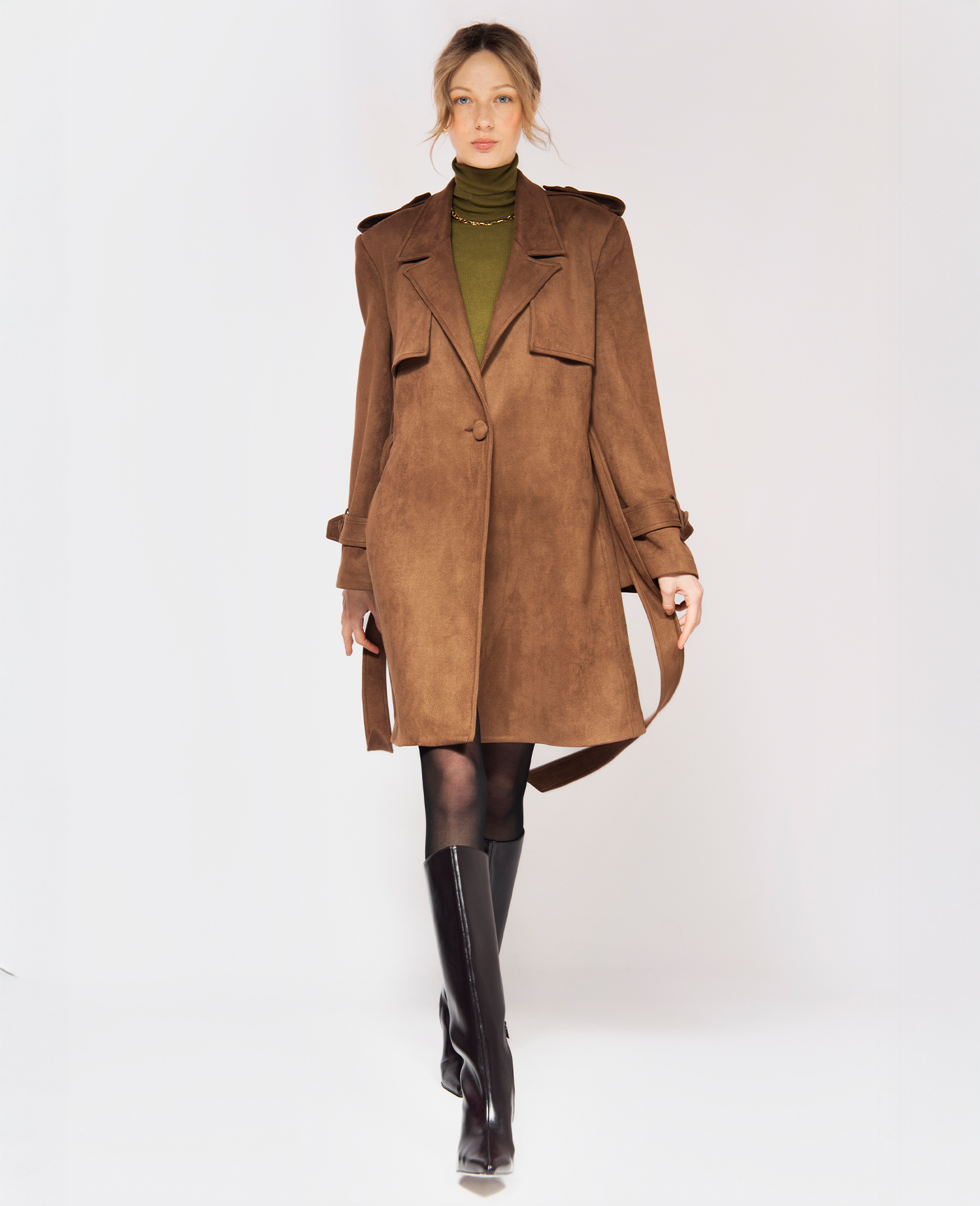 IMMEDIATE DELIVERY Gardenia Brown Coat