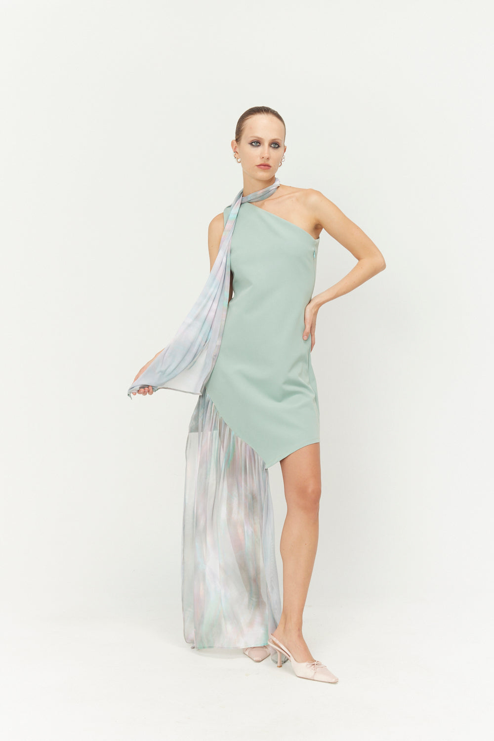 PRE-ORDER Abalón Jade Green & Print Dress