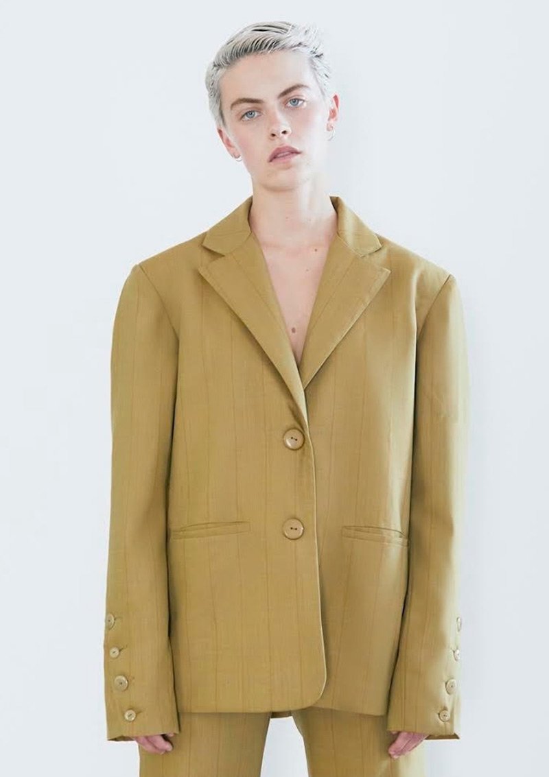 Caesar Blazer Jacket Mustard Tartán