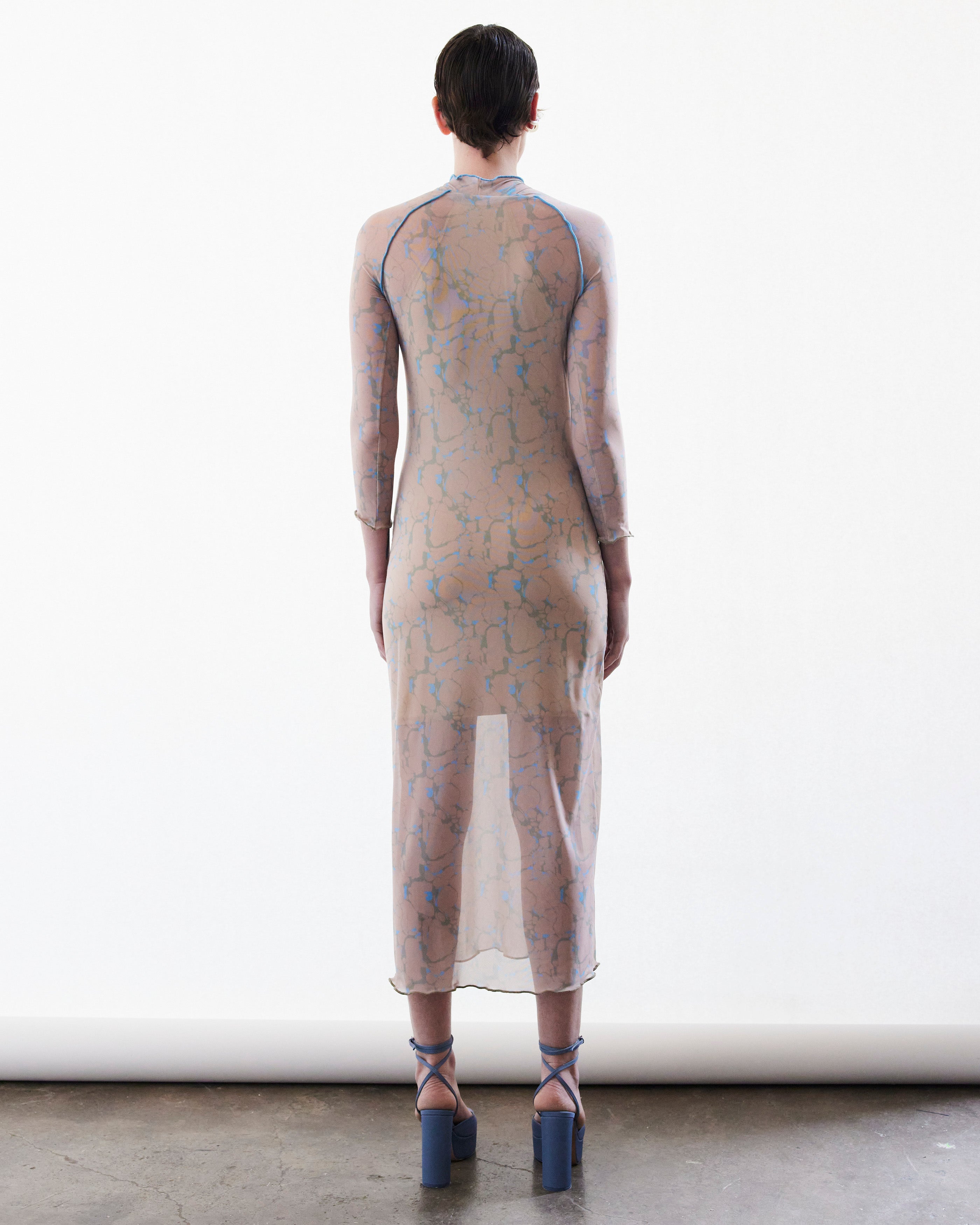 Waikato Light Blue & Light Green Print Dress