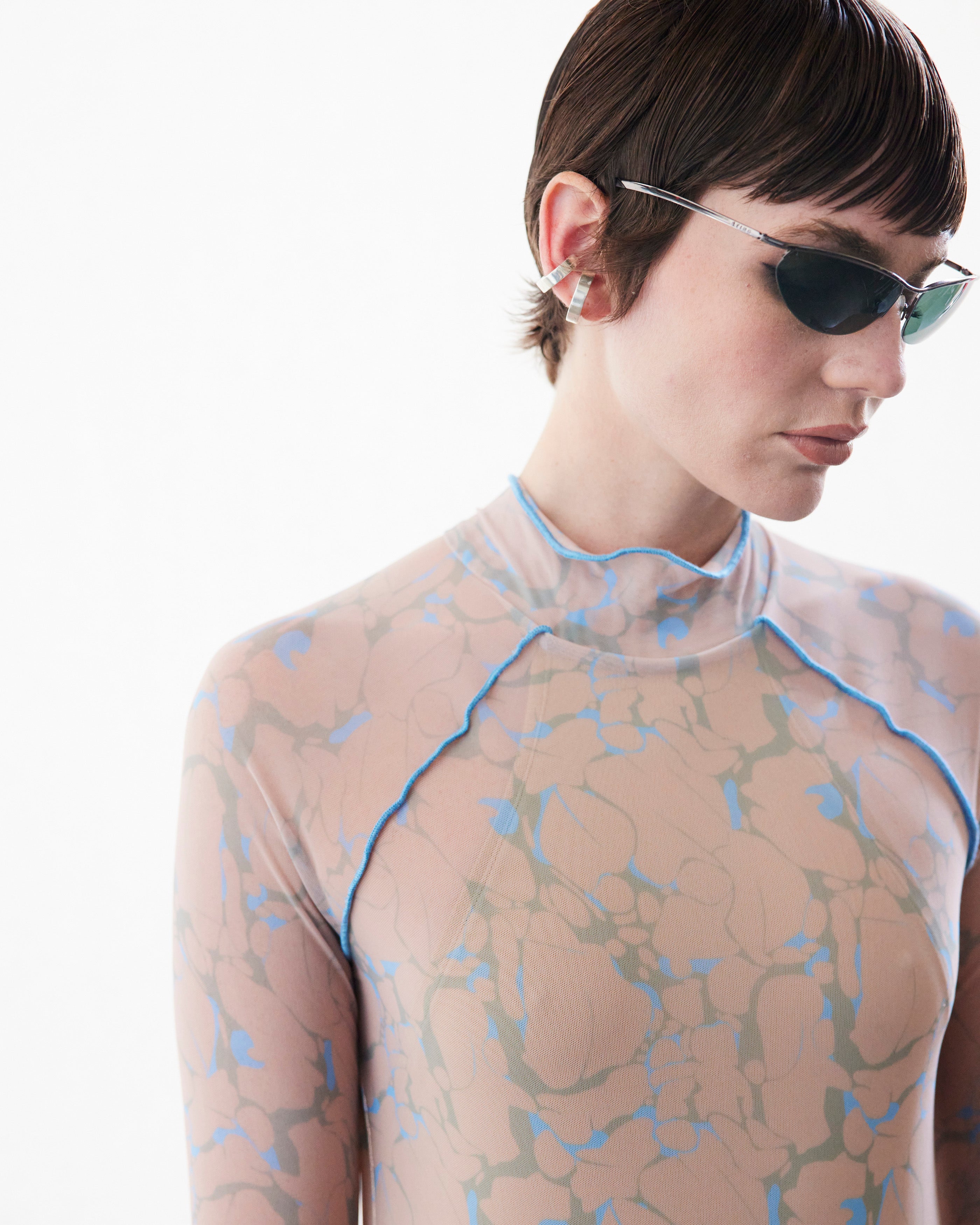 Waikato Light Blue & Light Green Print Dress