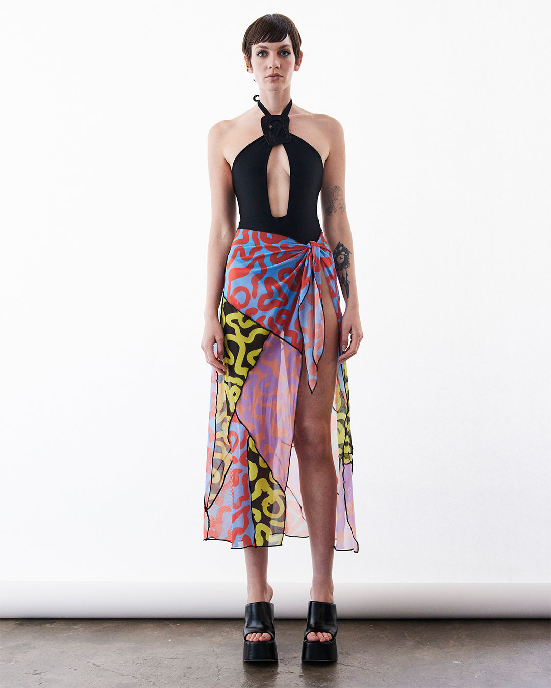 Pareo Iguazú Multicolor Patchwork Skirt