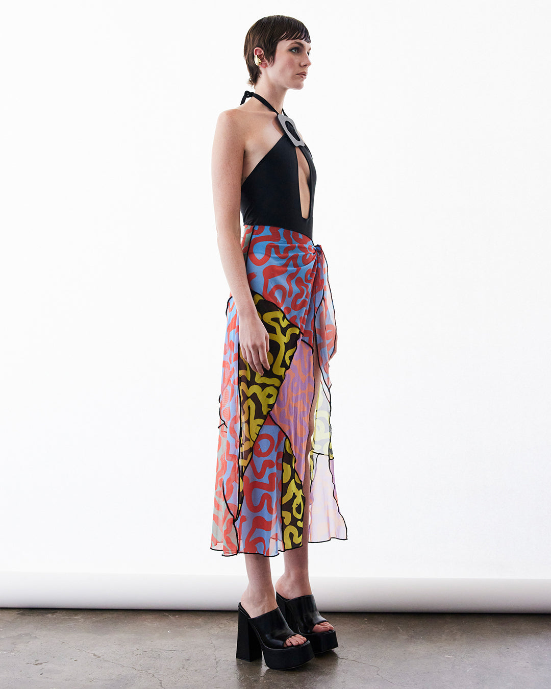 Pareo Iguazú Multicolor Patchwork Skirt