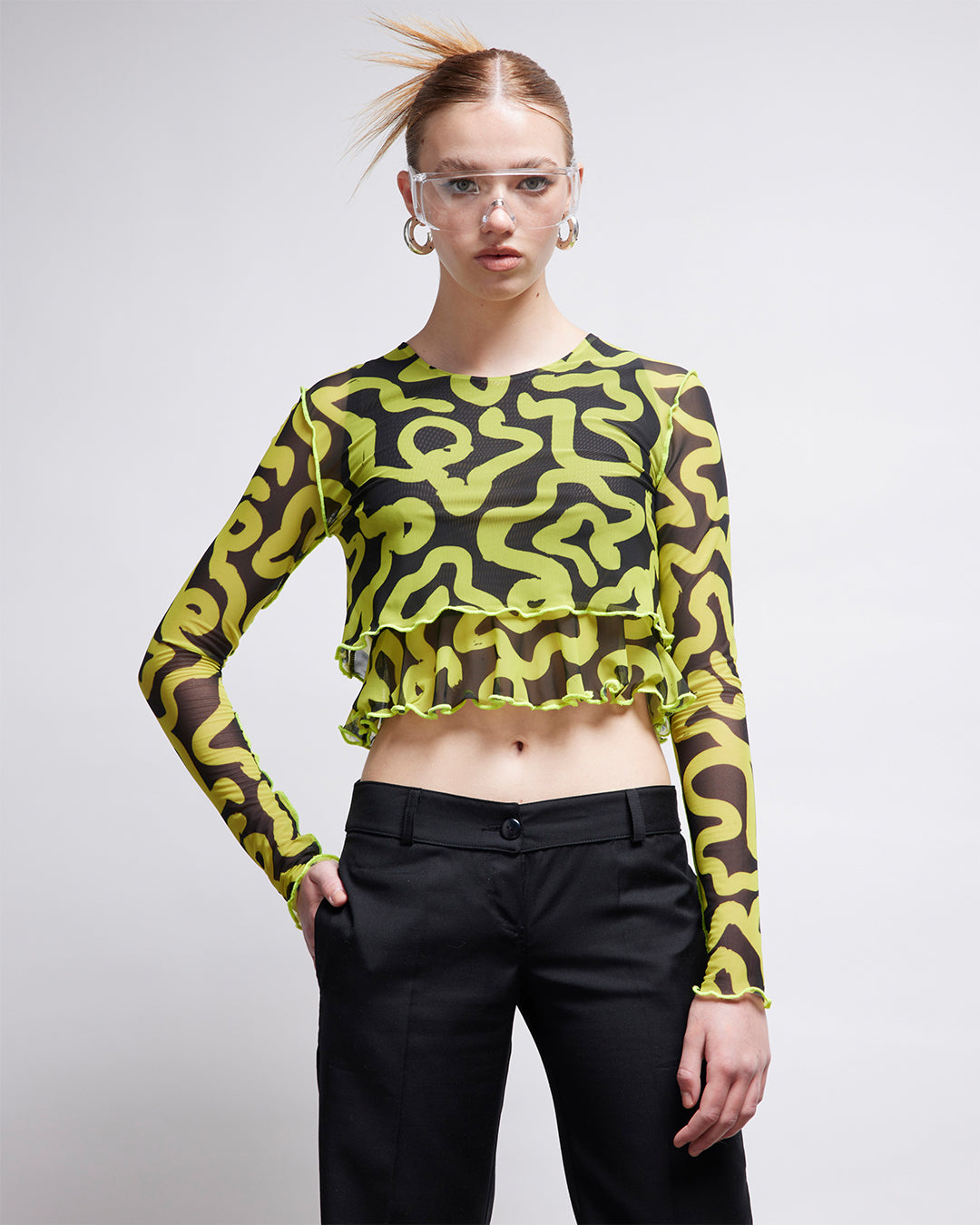 Top Loire Black & Yellow Print